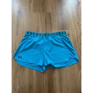 Under Armour HeatGear Women's Large Blue Running Shorts Loose Fit Athletic